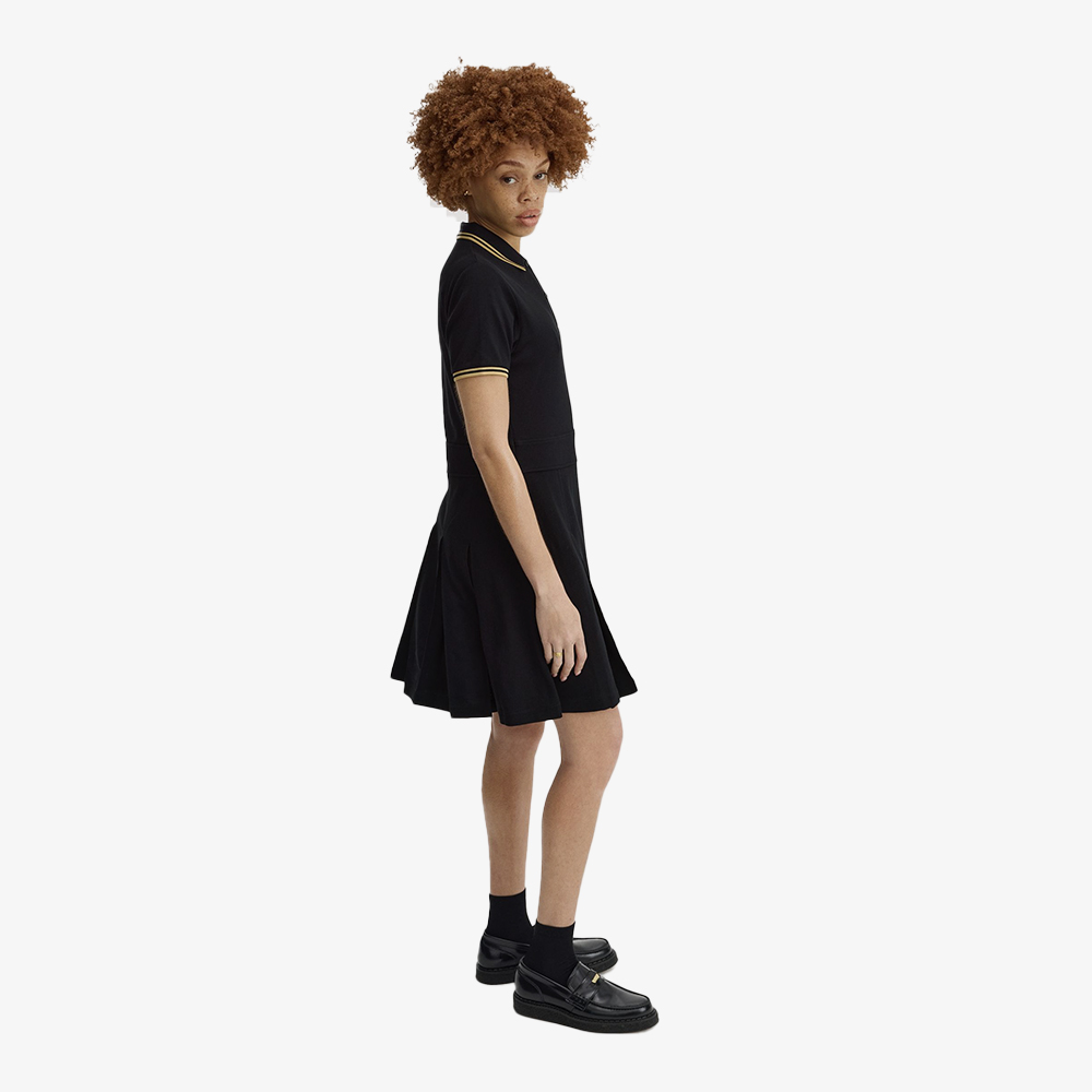 프레드페리 우먼즈 트윕 팁 플리츠 프레드페리 드레스 블랙 샴페인(Fred Perry Twin Tipped Pleated Fred Perry Dress Black Champagne) - 3