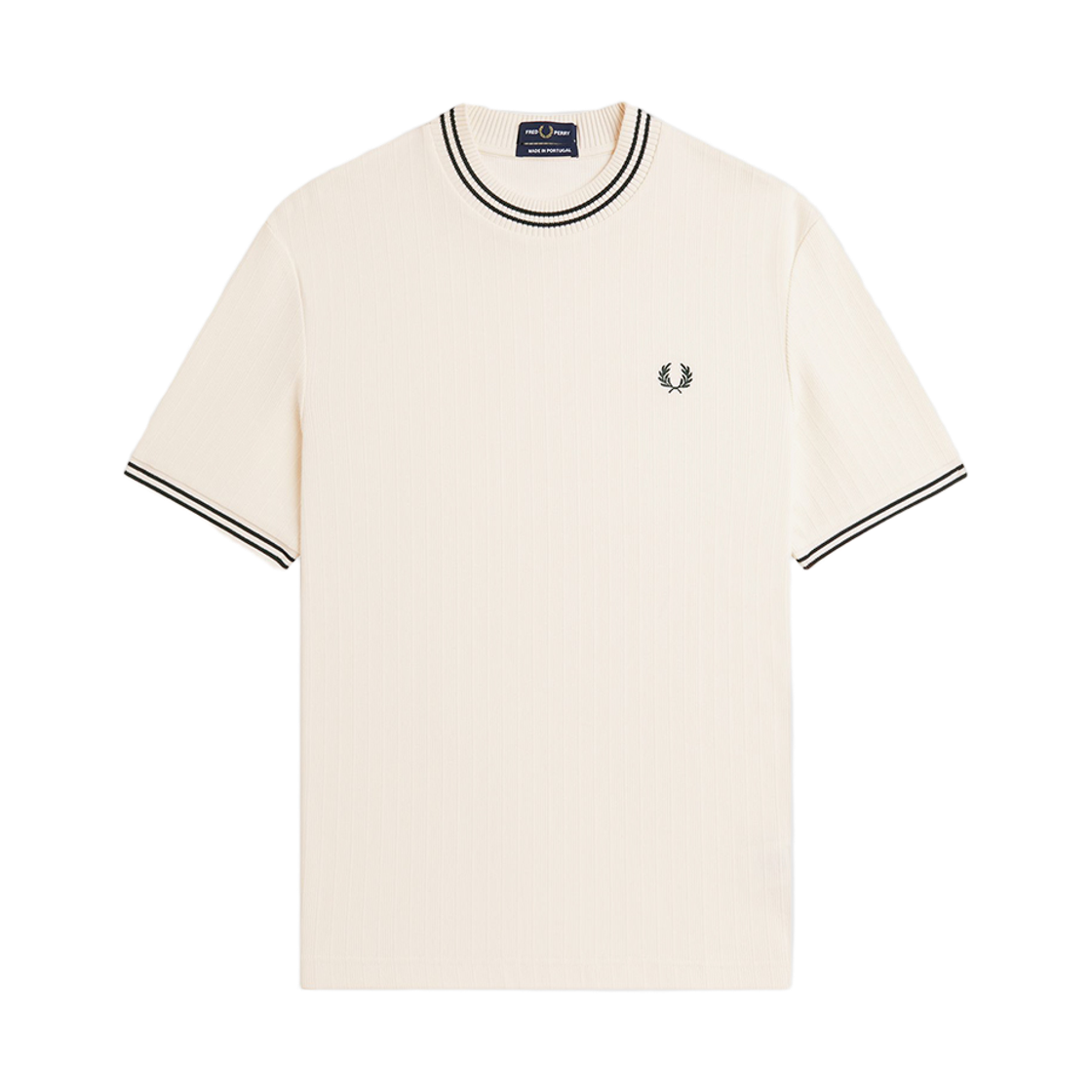 AFPM2618679-30B Fred Perry Ribbed Jersey T-Shirt Ecru