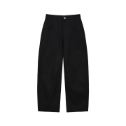 SATUR W Cotton Curved Pants Black