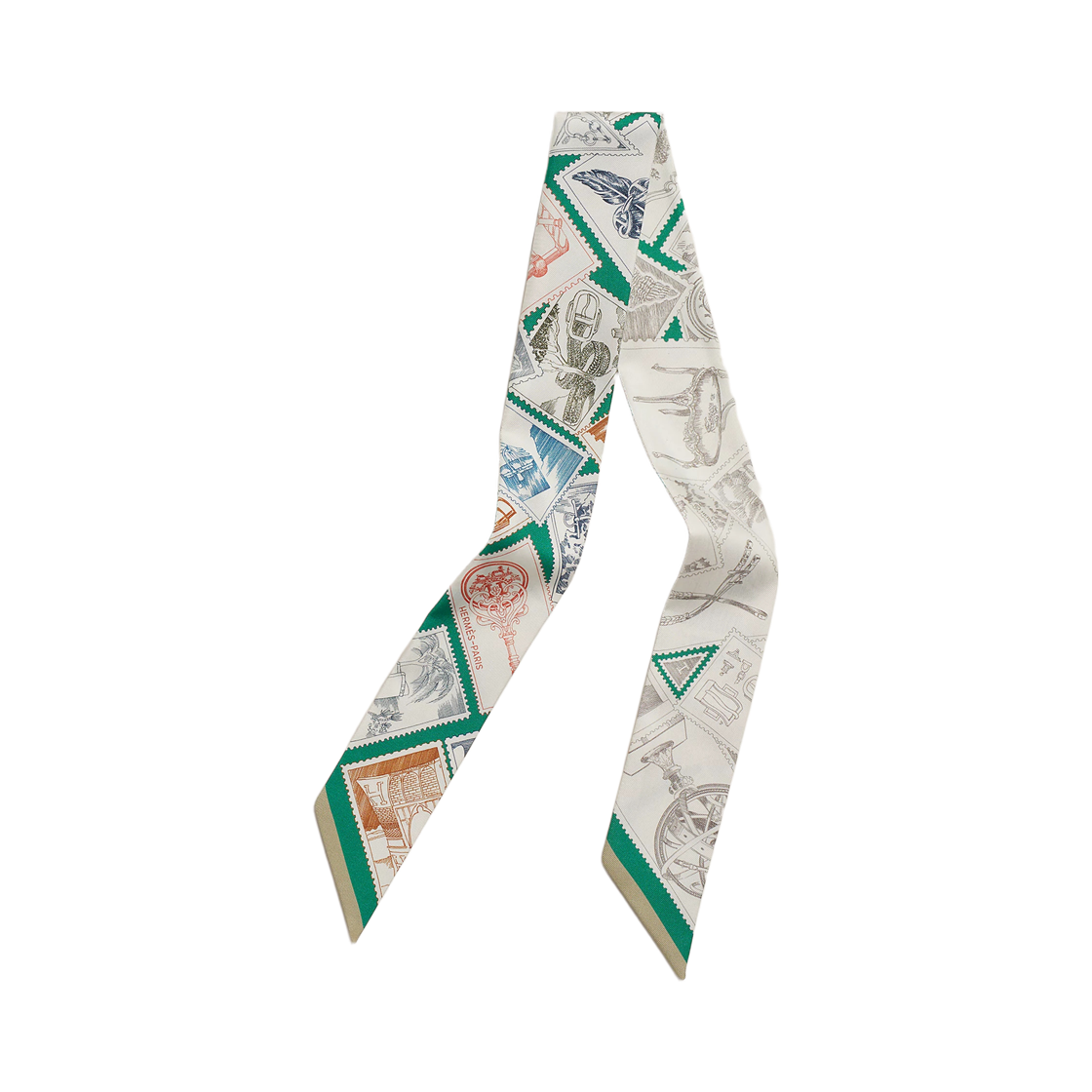 H064205S14 (W) Hermes Le Philateliste du Faubourg Twilly Vert Noisette Bleu