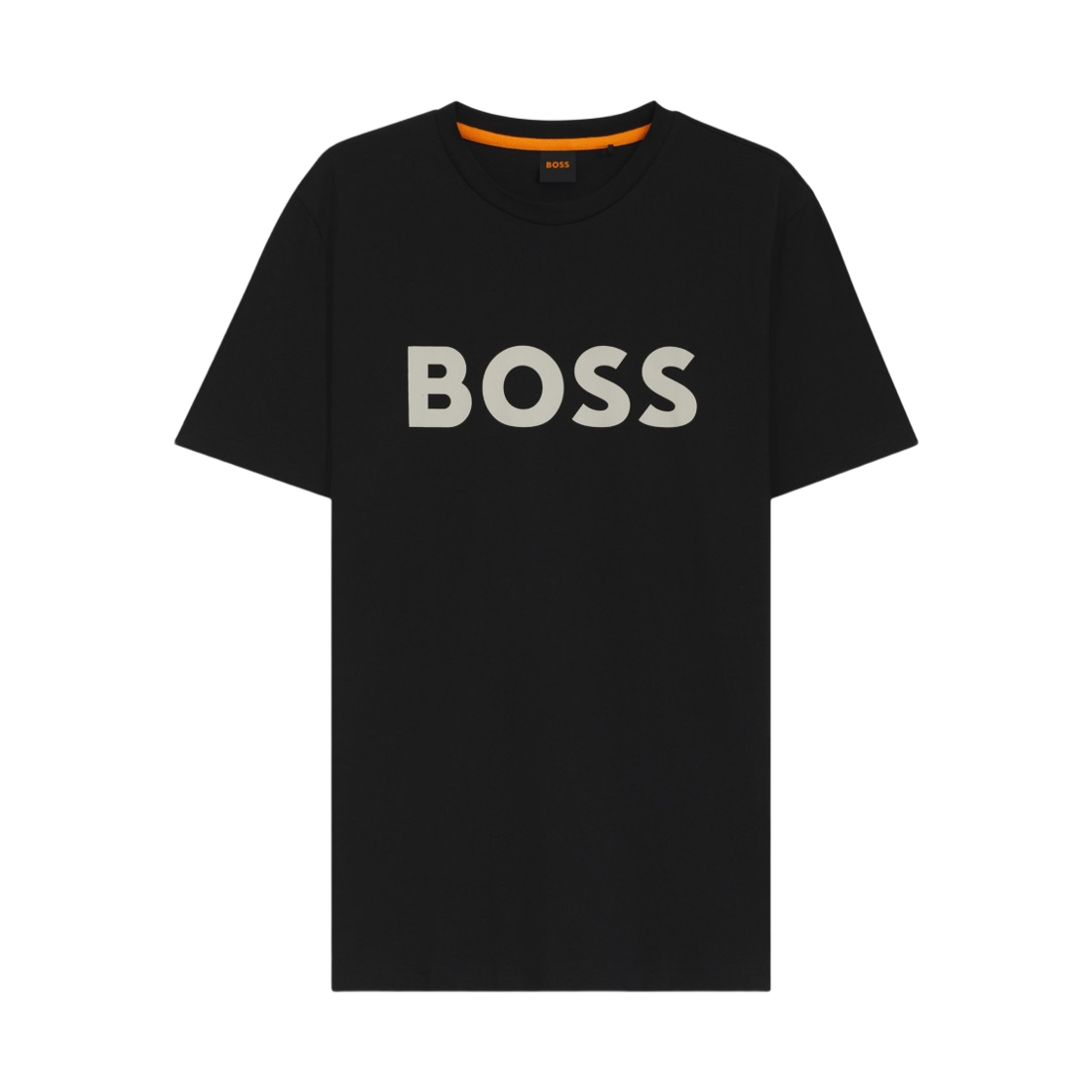 휴고 보스 라지 로고 프린트 코튼 저지 티셔츠 블랙(Hugo Boss Cotton Jersey T-Shirt with Large Logo Print Black)
