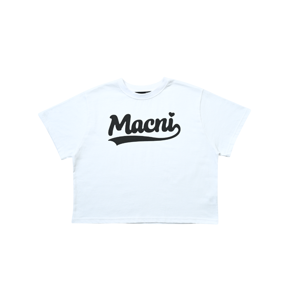 마크니 레트로 로고 크롭 티셔츠 화이트(MACNI Retro Logo Crop T-Shirt White)