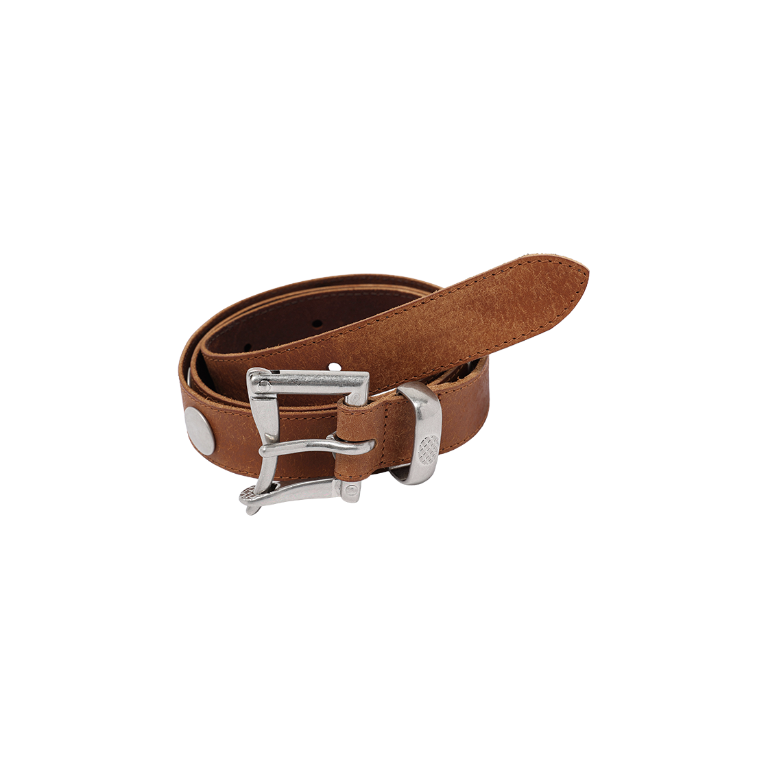 더바이닐하우스 빈티지 아일렛 레더 벨트 브라운(Thevinylhouse Vintage Eyelet Leather Belt Brown) - 2