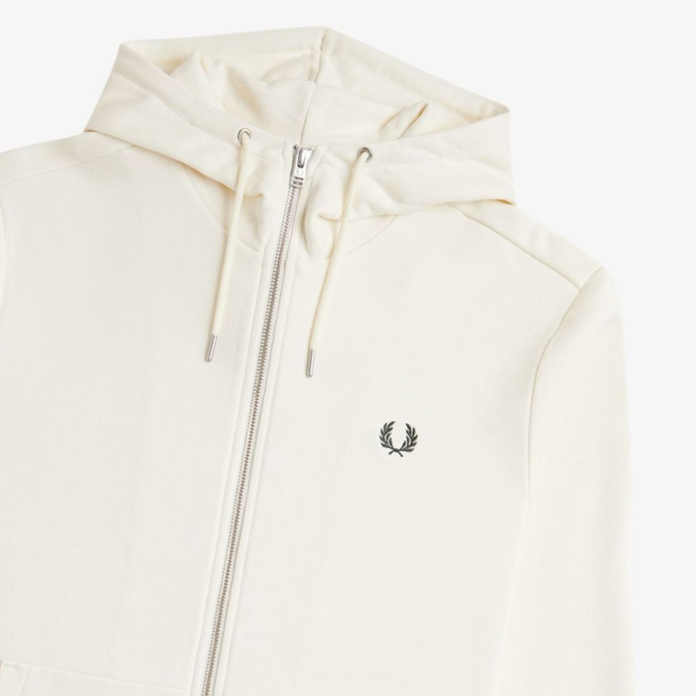 프레드페리 후드 집스루 스웻셔츠 에크루 옥스블러드 그래스루츠(Fred Perry Hooded Zip-Through Sweatshirt Ecru Oxblood Grassroots) - 3