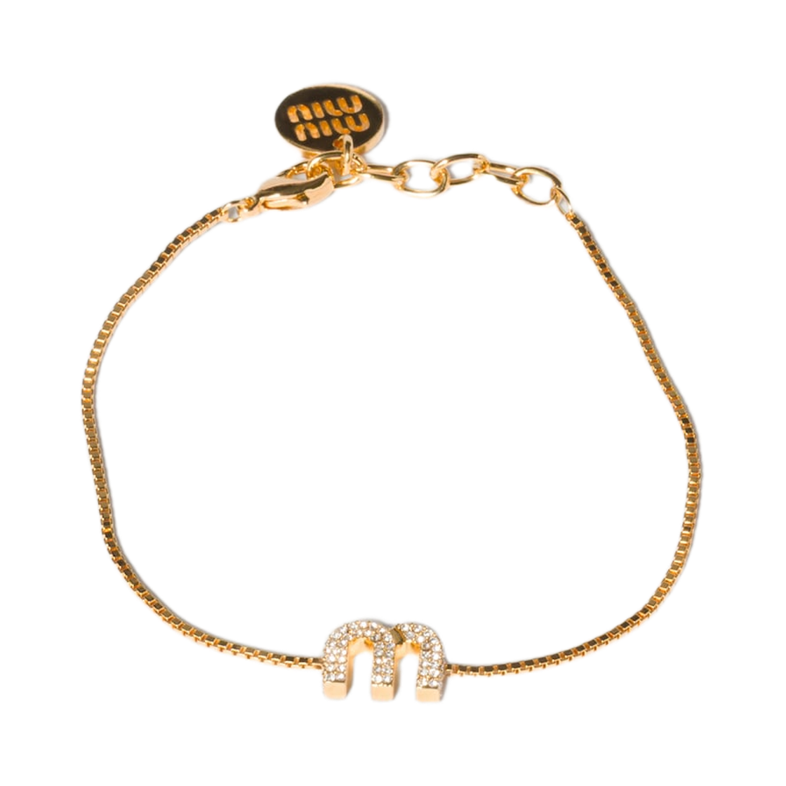 5IB779-2DNC-F0NXA (W) Miu Miu Crystal Metal Bracelet Gold Crystal
