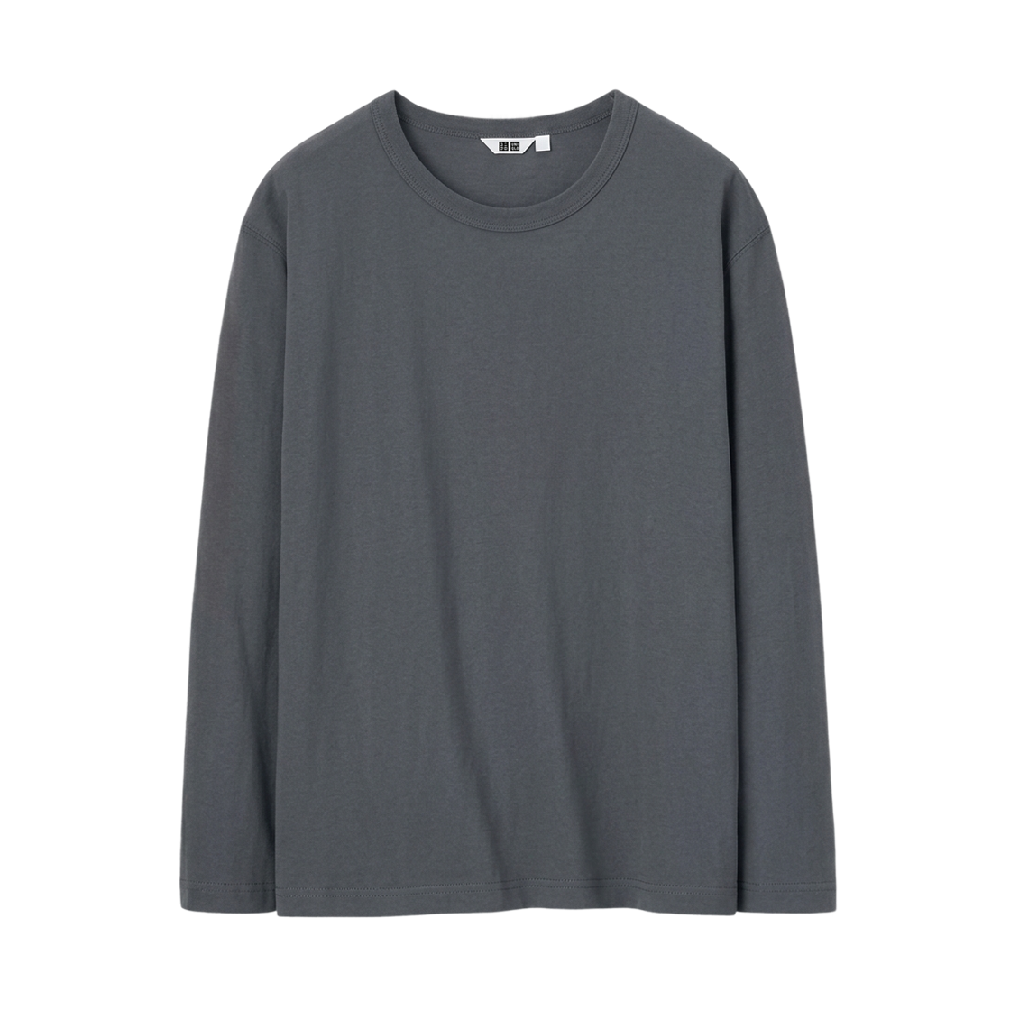 유니클로 U 워시 코튼 롱슬리브 크루넥 티셔츠 그레이(Uniqlo U Washed Cotton Long Sleeve Crewneck T-Shirt Gray) - 1