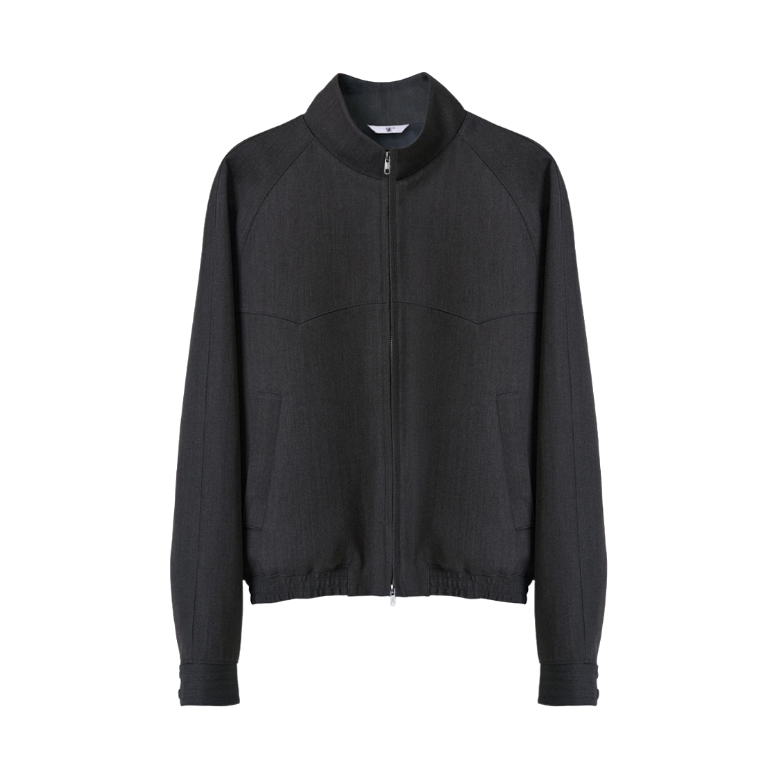 에스티유 하이넥 집업 울자켓 인 그레이(STU High Neck Zip-Up Wool Jacket In Grey)
