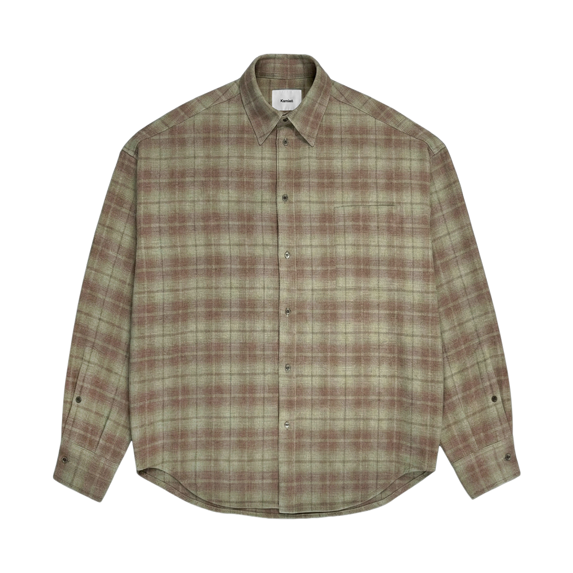 카미엔 이탈리안 베이비 체크 셔츠 카키(Kamien Italian Baby Check Shirt Khaki) - 1