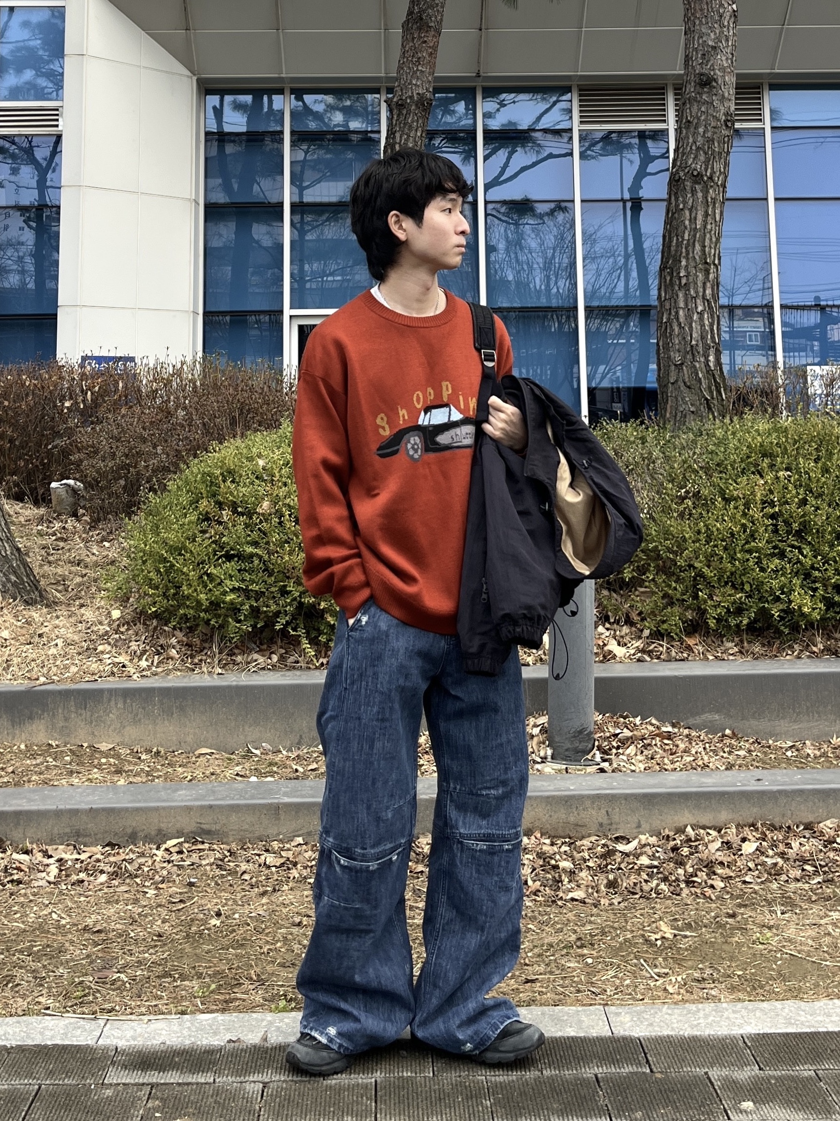 noun Shopping Car Knit Red 착용 스타일 - 1