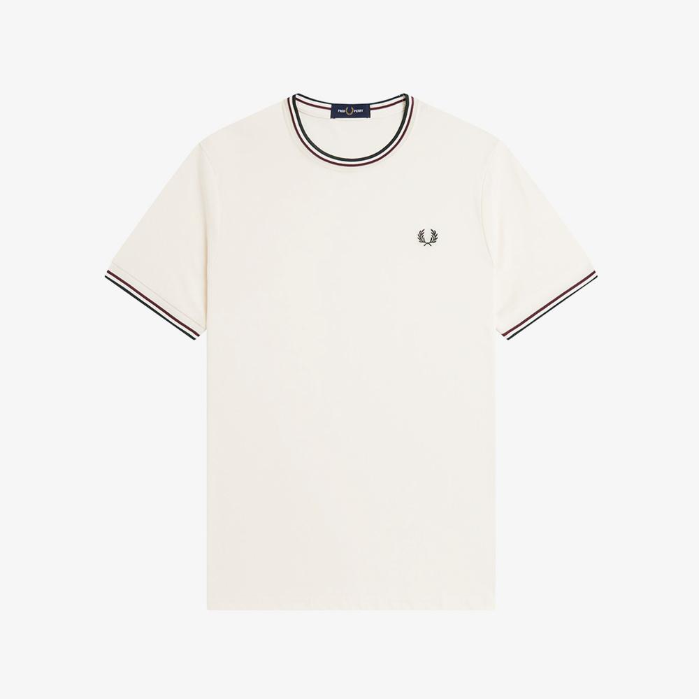 프레드페리 트윈 팁 티셔츠 에크루 옥스블러드 그래스루츠(Fred Perry Twin Tipped T-Shirt Ecru Oxblood Grassroots) - 5