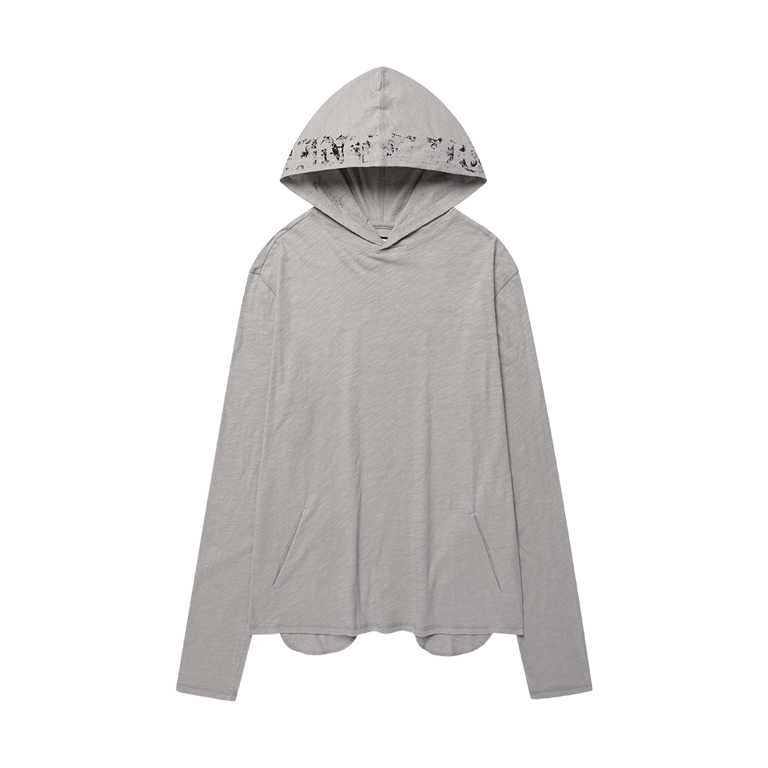 더바이닐하우스 레터링 슬럽 후디 롱슬리브 티 그레이