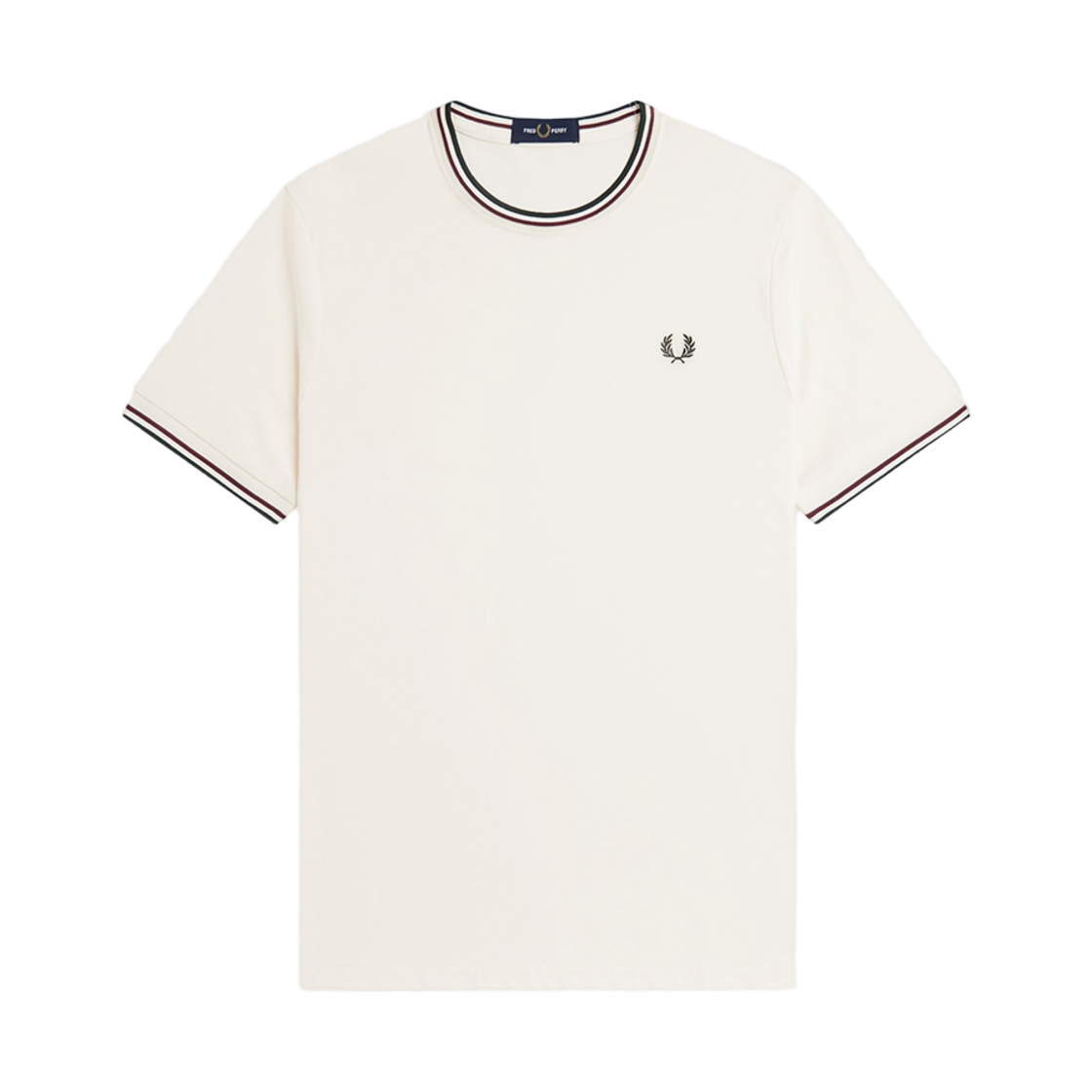 AFPM2611588-84A Fred Perry Twin Tipped T-Shirt Ecru Oxblood Grassroots