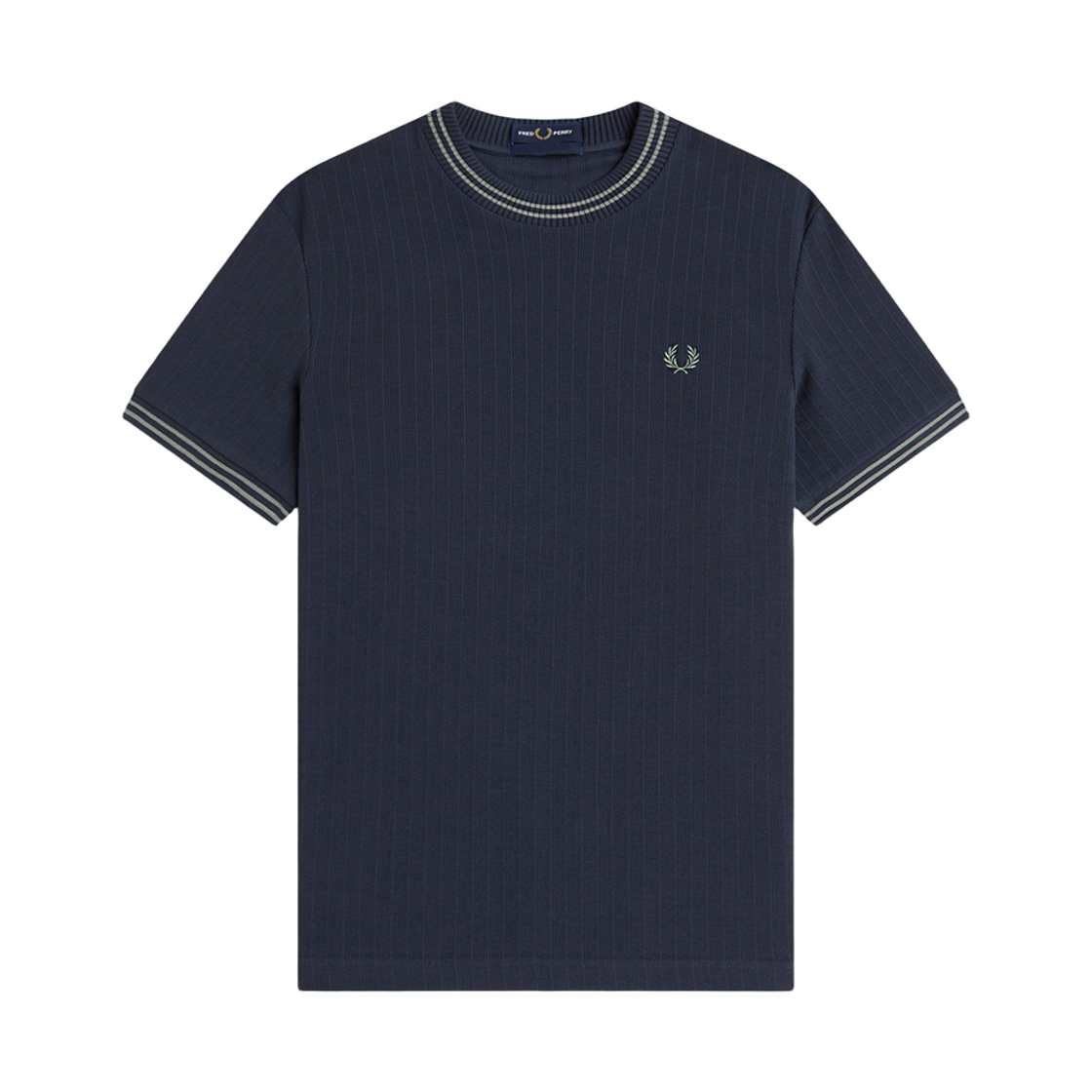 AFPM2618679-608 Fred Perry Ribbed Jersey T-Shirt Navy