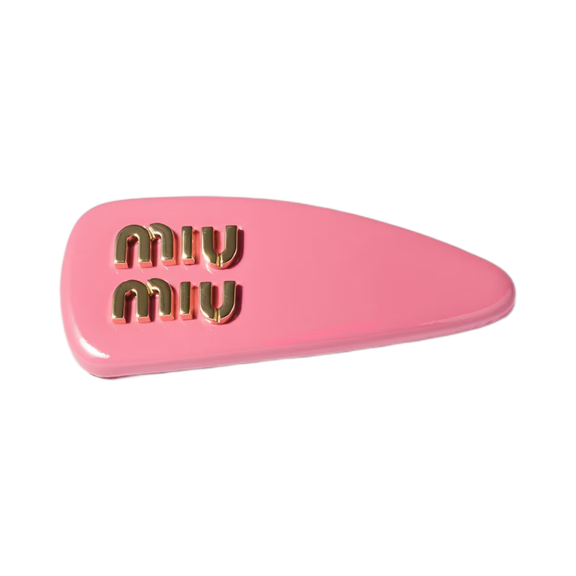 5IF092-069-F0410 (W) Miu Miu Patent Leather Hair Clip Geranium Pink