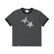 [KREAM 단독] CAVISH Striped Twin Star Ringer SS Tee Black