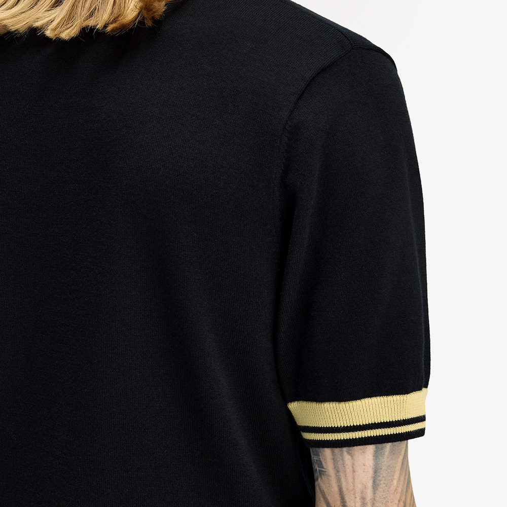 프레드페리 컨트라스트 커프 니트 셔츠 블랙 샴페인(Fred Perry Contrast Cuff Knitted Shirt Black Champagne) - 4