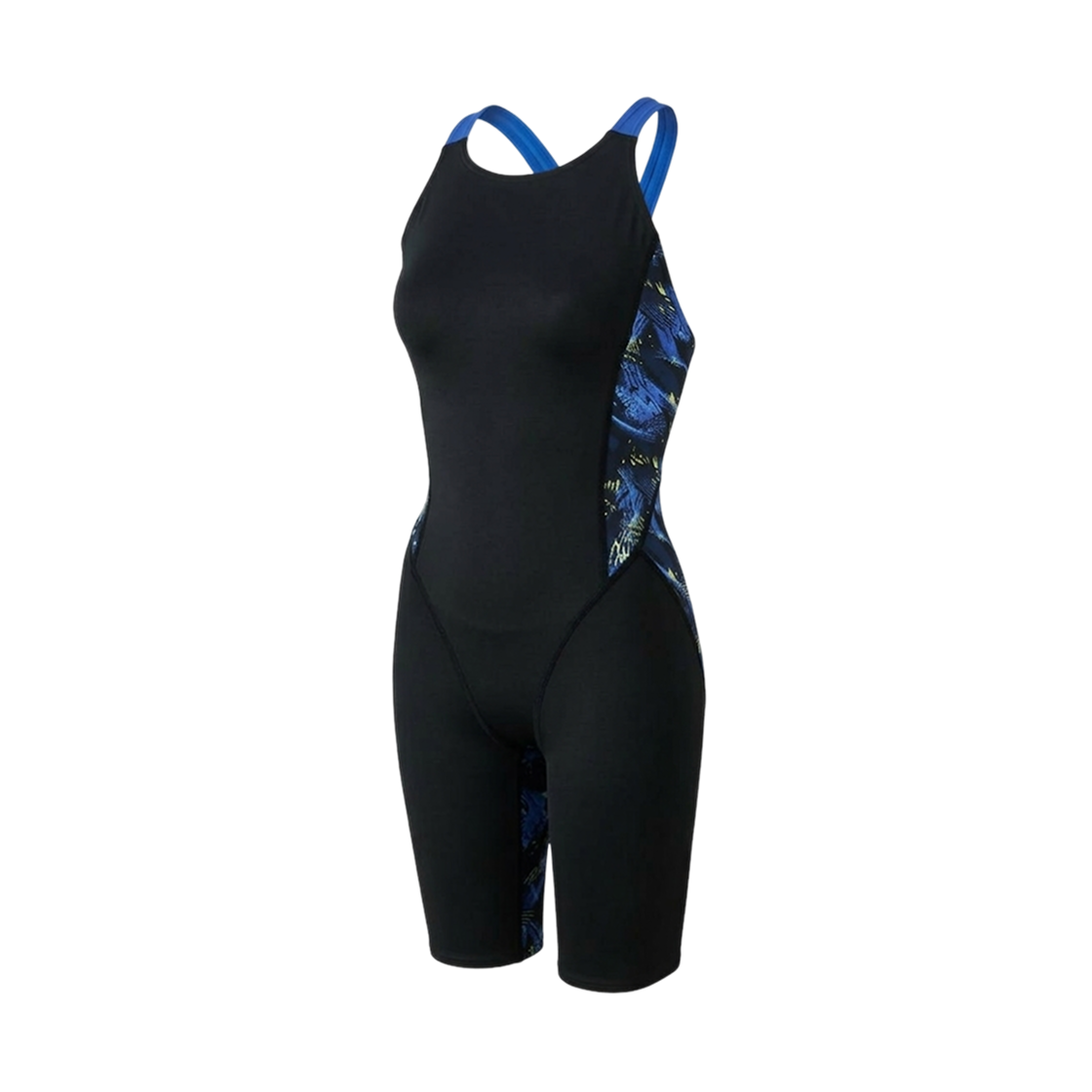 N2MGD24392 (W) Mizuno ST Graphic Competitive Swimming Master's Back Half Suit Black Blue