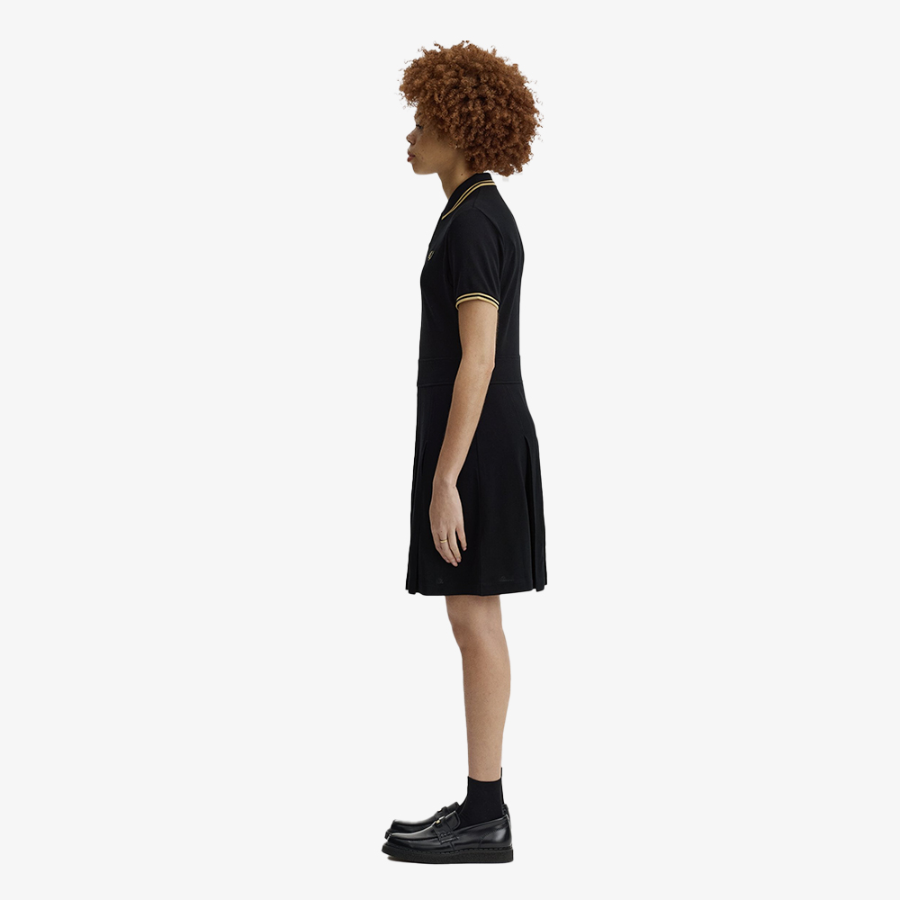 프레드페리 우먼즈 트윕 팁 플리츠 프레드페리 드레스 블랙 샴페인(Fred Perry Twin Tipped Pleated Fred Perry Dress Black Champagne) - 2