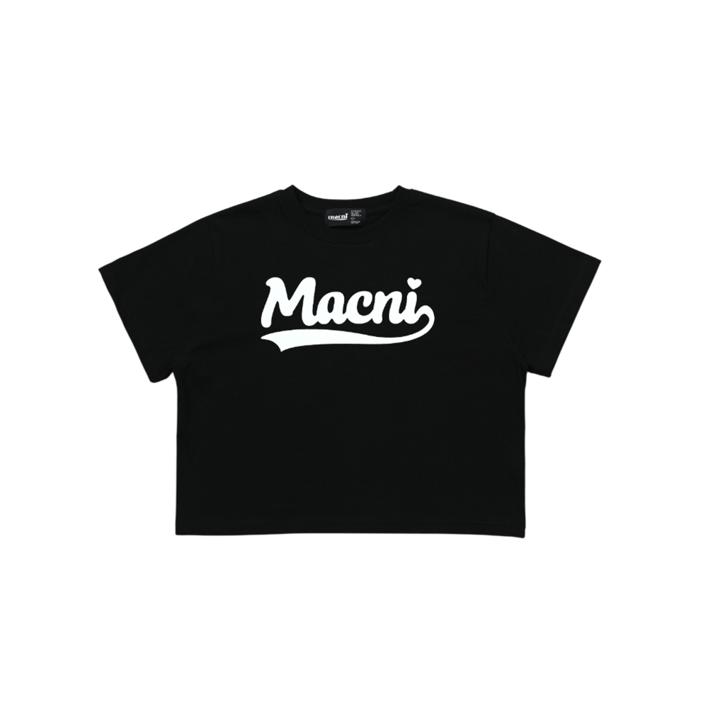 마크니 레트로 로고 크롭 티셔츠 블랙(MACNI Retro Logo Crop T-Shirt Black) - 2