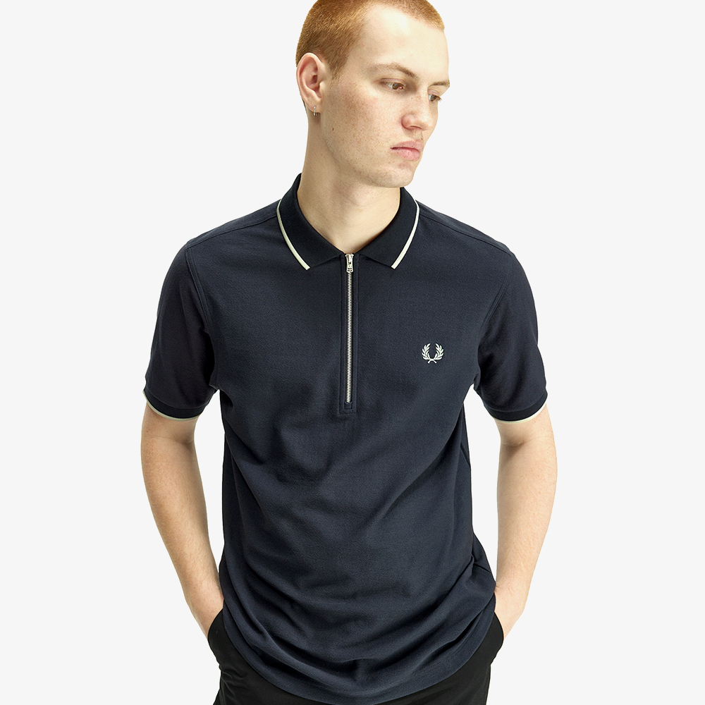 프레드페리 크레이프 피케 폴로 셔츠 네이비(Fred Perry Crepe Pique Polo Shirt Navy) - 3