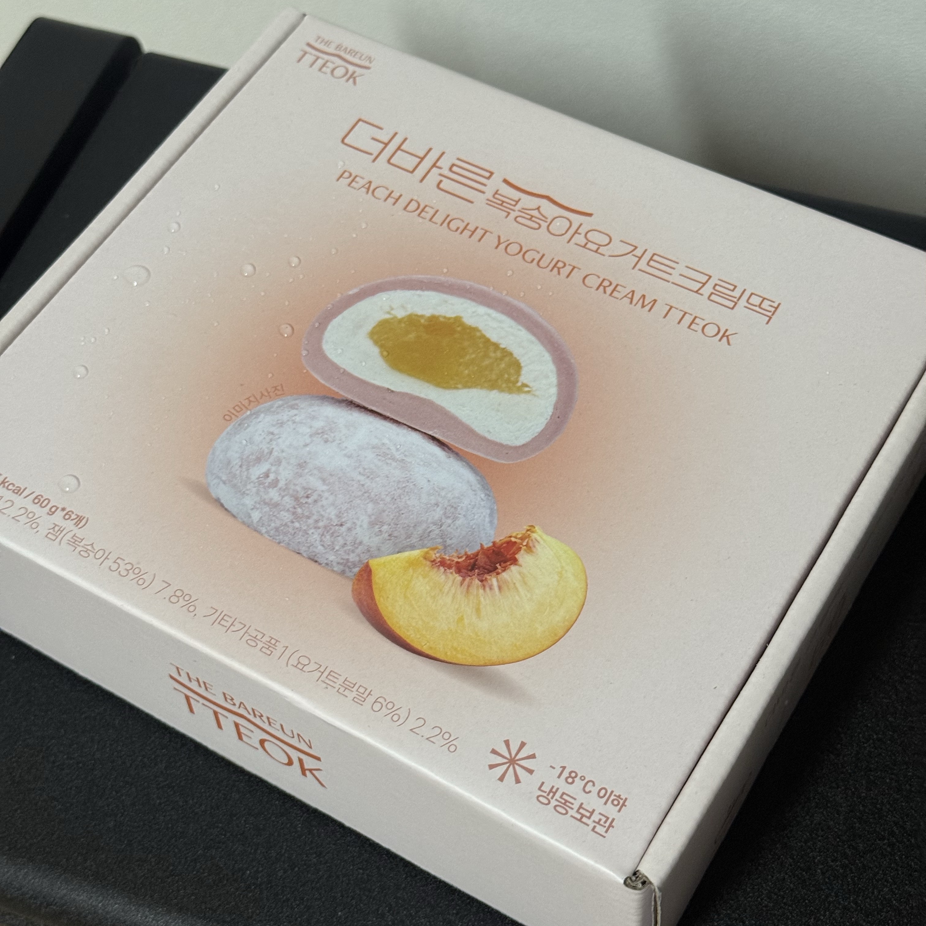 THE BAREUN TTEOK Peach Delight Yogurt Cream Tteok (60g *6EA) 1Box 착용 스타일 - 1