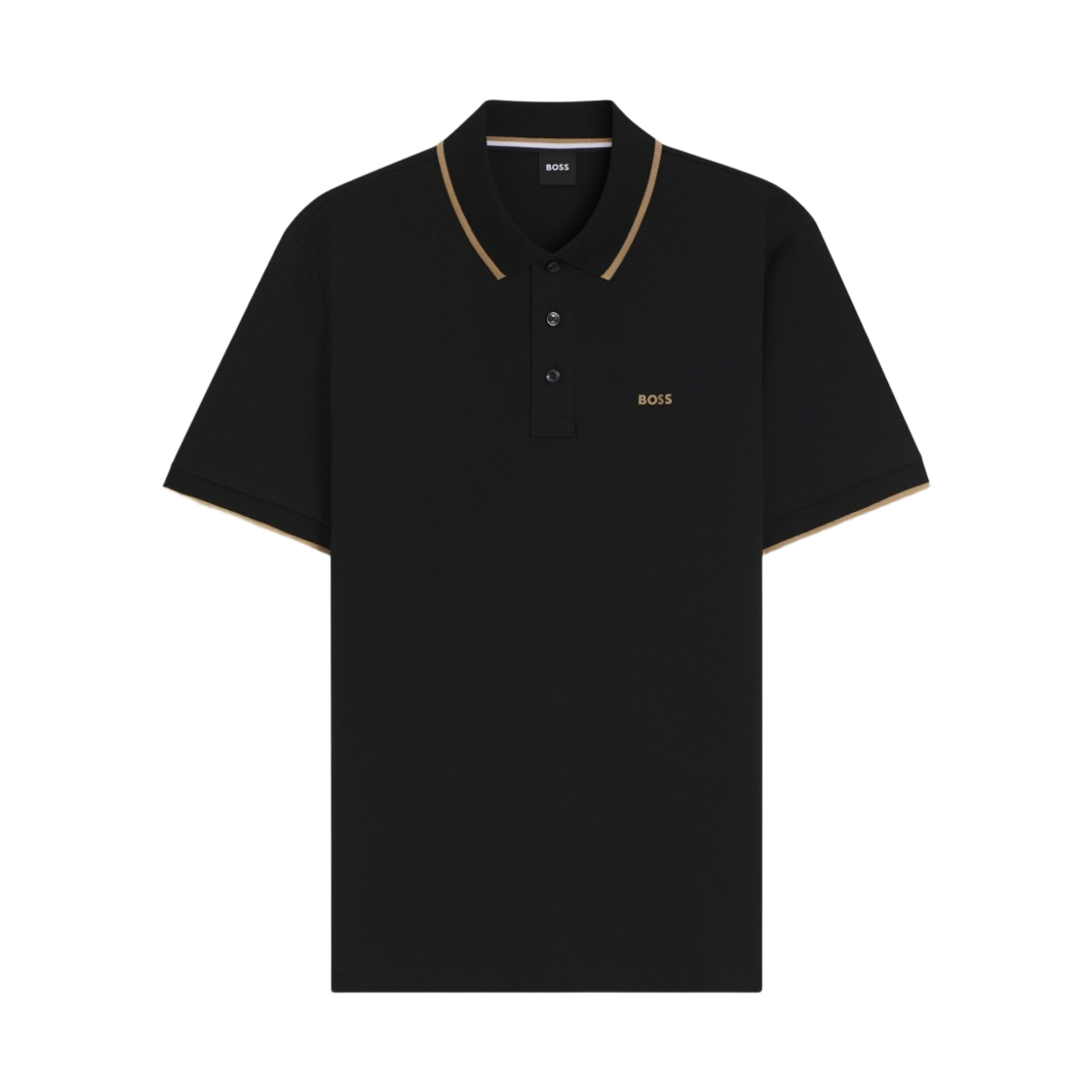 휴고 보스 콘트라스트 티핑 코튼 피케 폴로 셔츠 블랙(Hugo Boss Cotton Pique Polo Shirt with Contrast Tipping Black)