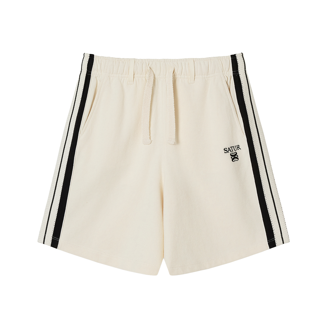 세터 우먼 로턴 라이닝 트랙 쇼츠 크림 블랙(SATUR W Lawton Lining Track Shorts Cream Black) - 1