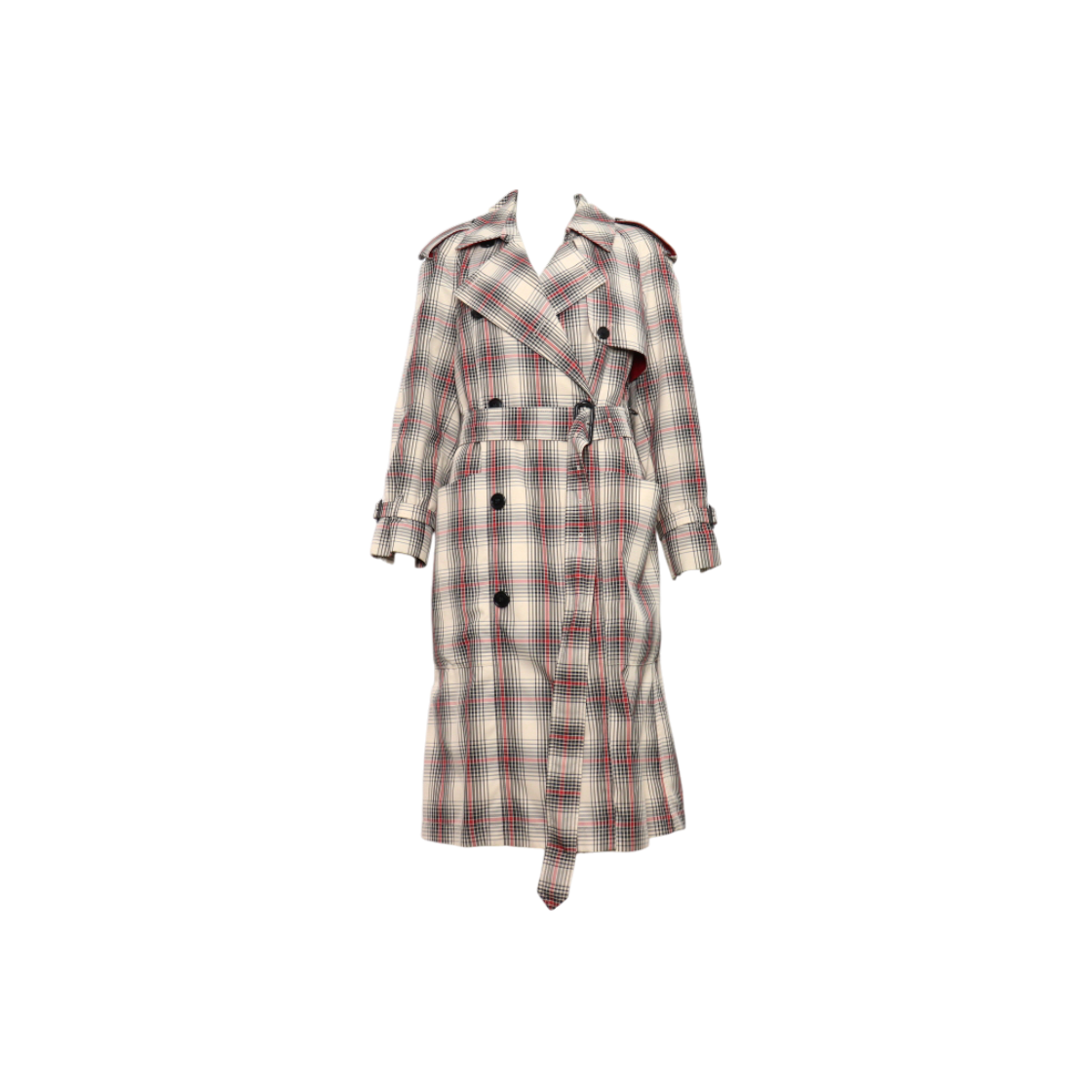 ITRSRO58WPU4 Burberry London Beige Check Pattern Women's Belted Trench Coat