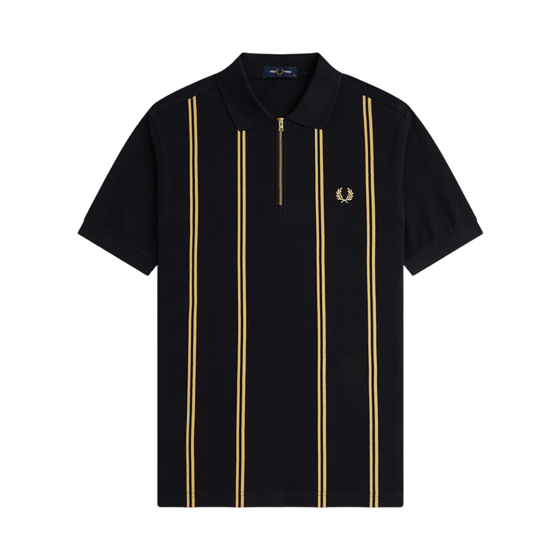 프레드페리 버티컬 스트라이프 폴로 셔츠 블랙 샴페인(Fred Perry Vertical Stripe Polo Shirt Black Champagne)