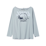 Thevinylhouse Raw Cut Over Ls Tee (W) Blue