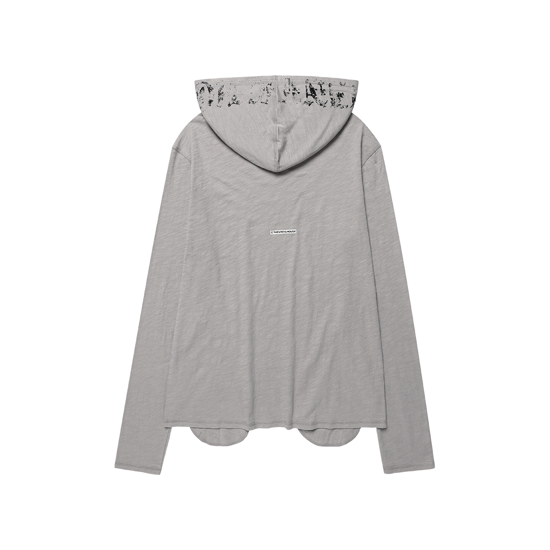 더바이닐하우스 레터링 슬럽 후디 롱슬리브 티 그레이(Thevinylhouse Lettering Slub Hoodie Ls Tee Grey) - 2