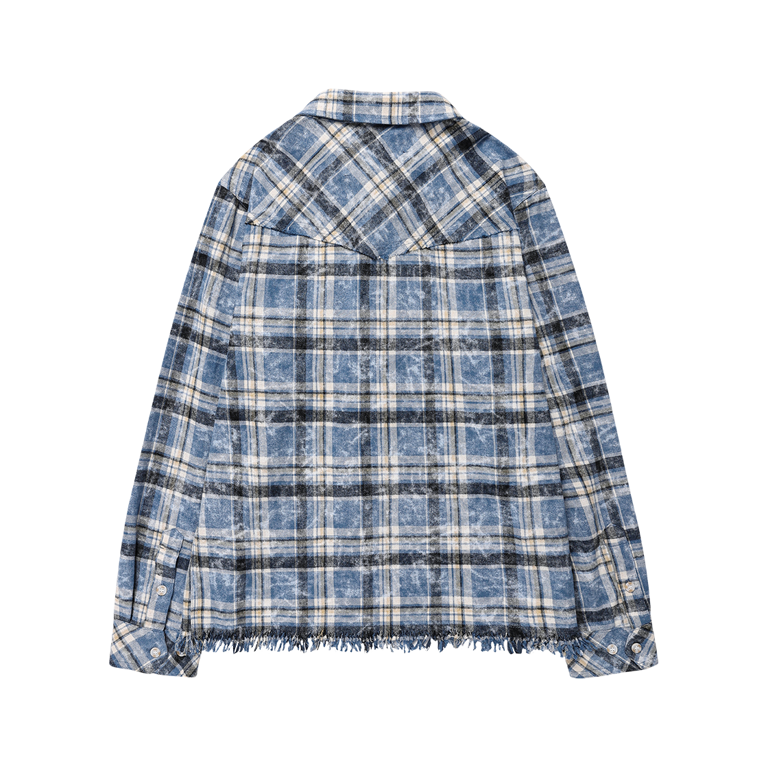 더바이닐하우스 로우 컷 셔츠 자켓 블루(Thevinylhouse Raw Cut Shirt Jacket Blue) - 3