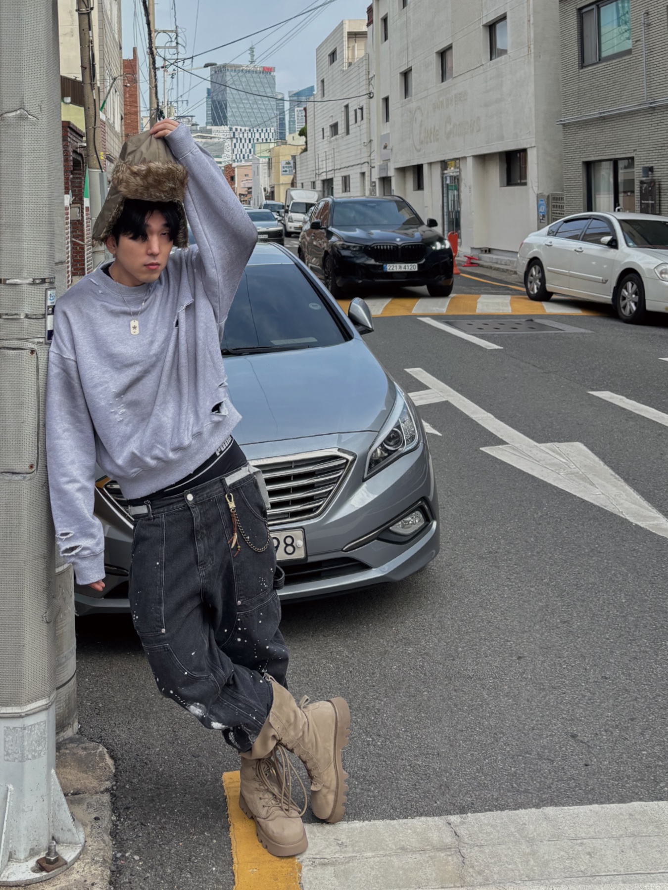 Wapworks Work Double Knee Carpenter Pants 착용 스타일 - 3