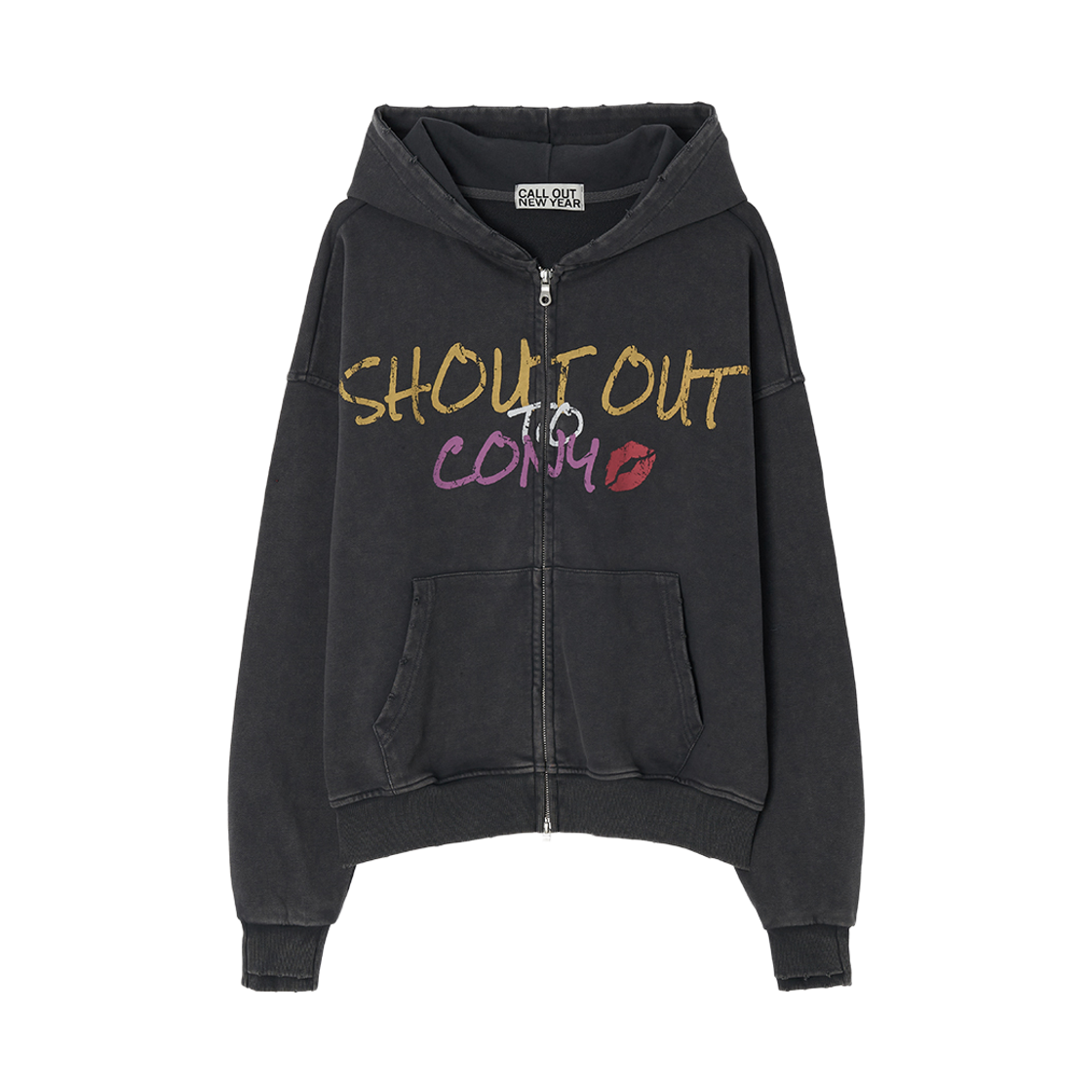 CN26SS-JK13CHA CONY Shout Out To CONY Graphic Hoodie / Charcoal
