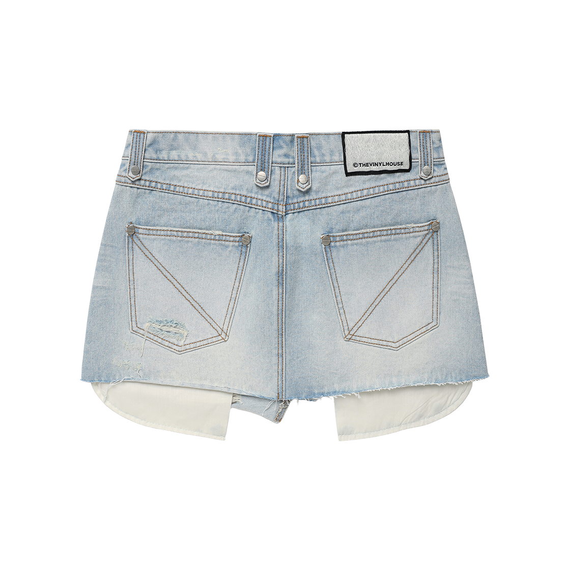 더바이닐하우스 언밸런스 마이크로 데님 스커트 (W) 라이트 블루(Thevinylhouse Unbalance Micro Denim Skirt (W) Light Blue) - 2