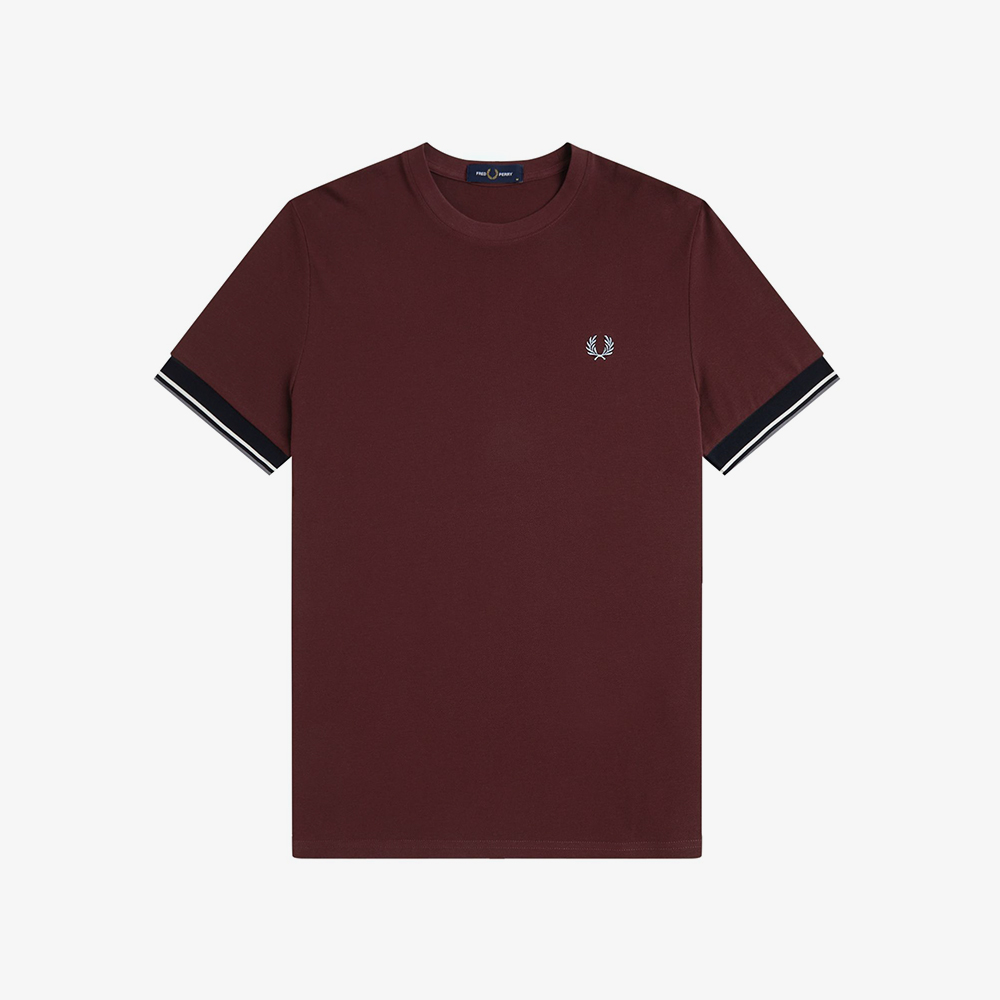 프레드페리 트윈 팁 커프 티셔츠 옥스블러드(Fred Perry Twin Tipped Cuff T-Shirt Oxblood) - 5