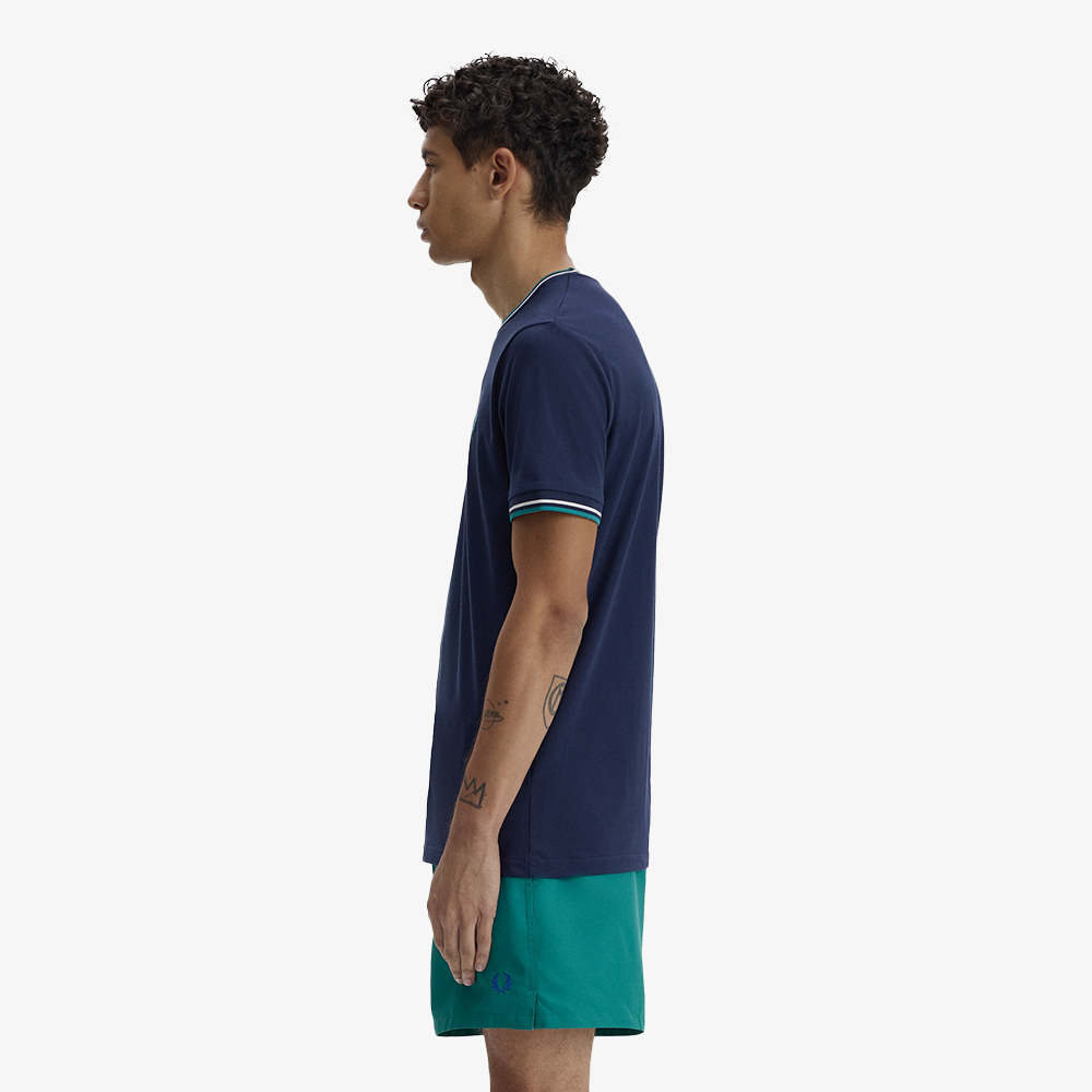 프레드페리 트윈 팁 티셔츠 테니스블루 스노우화이트 딥민트(Fred Perry Twin Tipped T-Shirt Tennis Blue Snow White Deep Min) - 2