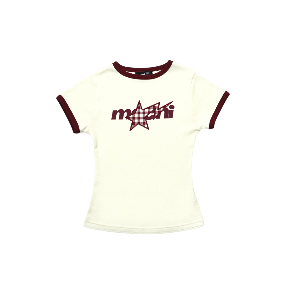 마크니 슈팅 스타 슬림 핏 티셔츠 아이보리(MACNI Shooting Star Slim Fit T-Shirt Ivory)