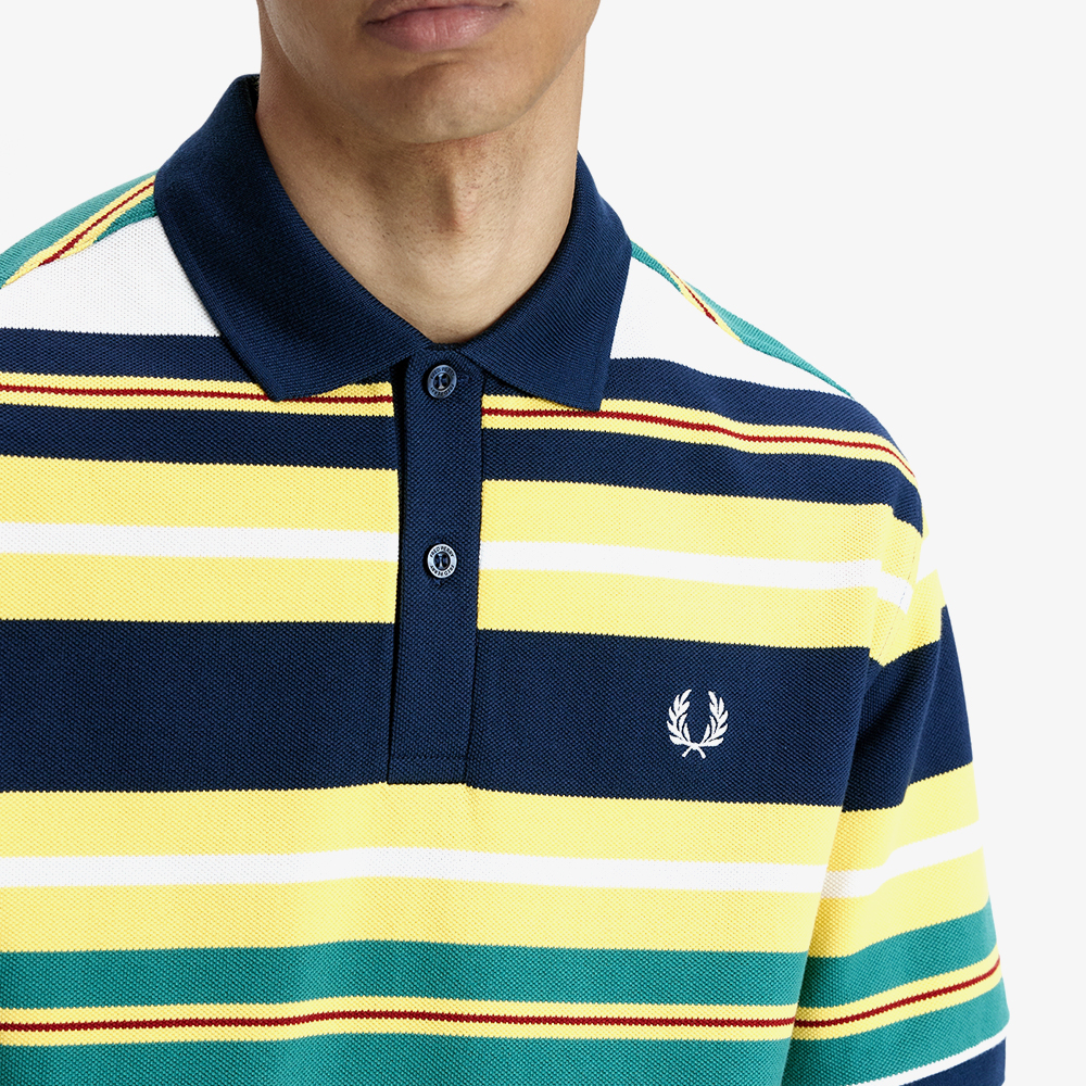 프레드페리 스트라이프 릴랙스드 폴로 셔츠 레몬 발리(Fred Perry Striped Relaxed Polo Shirt Lemon Barley) - 4