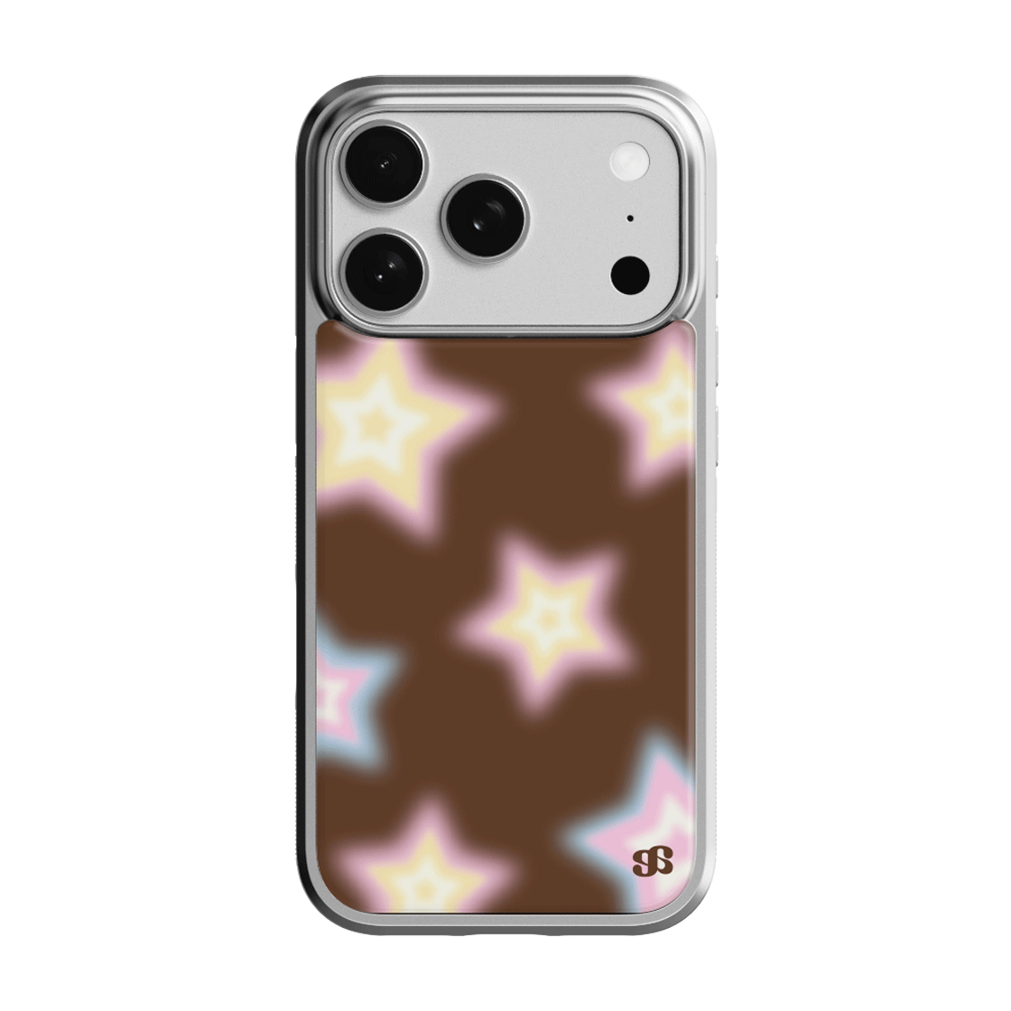 어프어프 블러리 스타 브라운 에폭시 범퍼 케이스 실버(earpearp Blurry Star Brown Epoxy Bumper Case - Silver) - 1