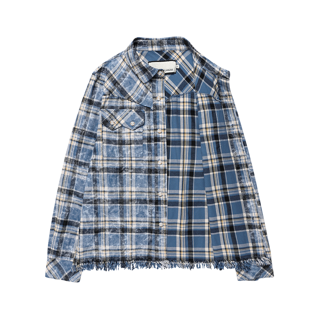 더바이닐하우스 로우 컷 셔츠 자켓 블루(Thevinylhouse Raw Cut Shirt Jacket Blue) - 2