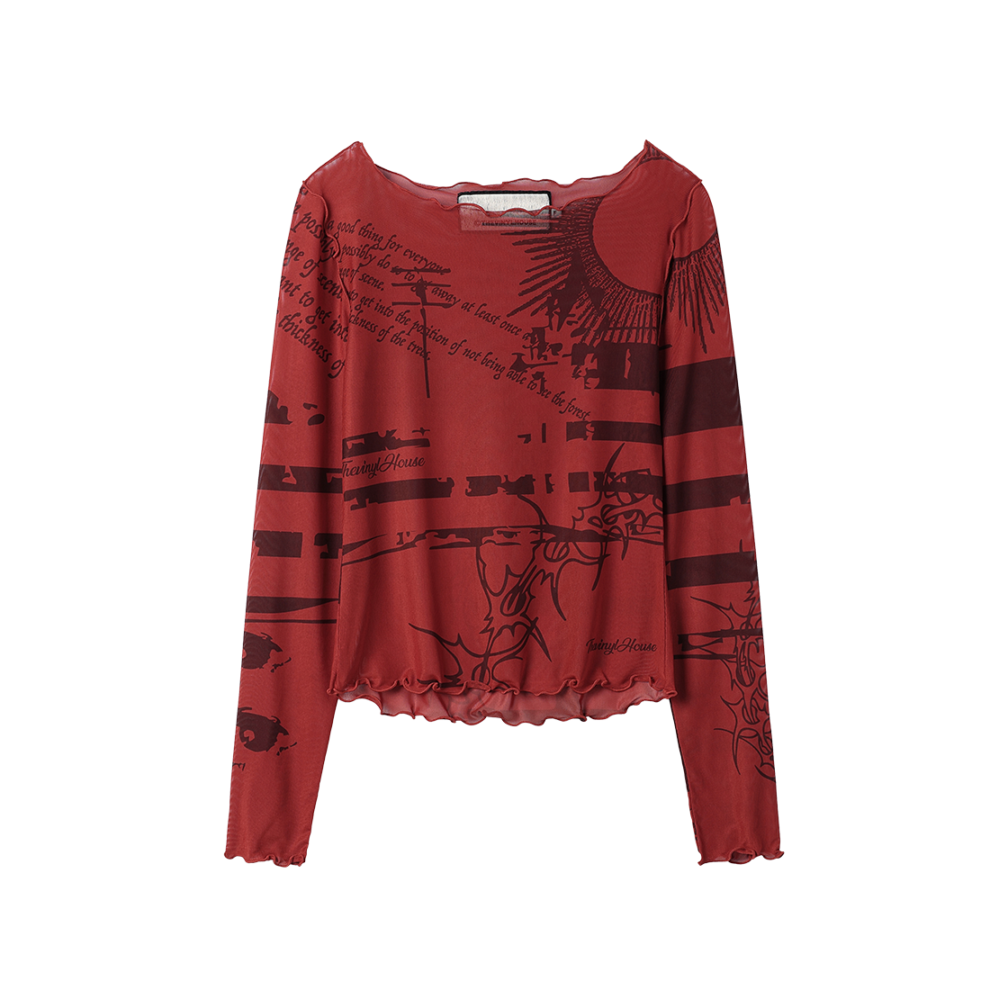 더바이닐하우스 그래피티 메쉬 롱슬리브 티 (W) 레드