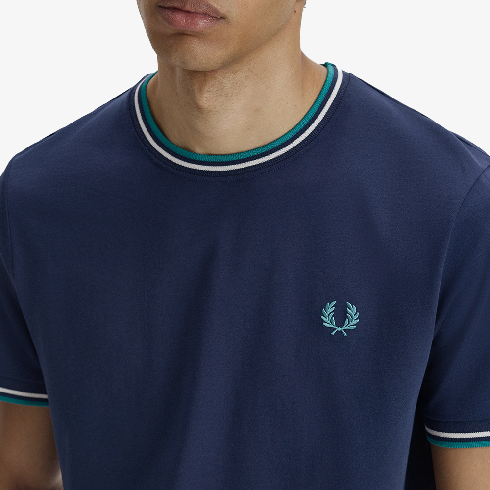 프레드페리 트윈 팁 티셔츠 테니스블루 스노우화이트 딥민트(Fred Perry Twin Tipped T-Shirt Tennis Blue Snow White Deep Min) - 4