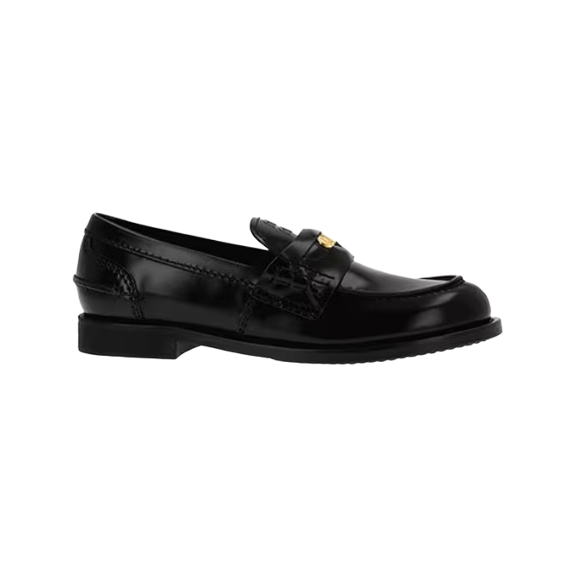 (W) 미우 미우 레더 로퍼 블랙((W) Miu Miu Leather Loafer Black) - 1