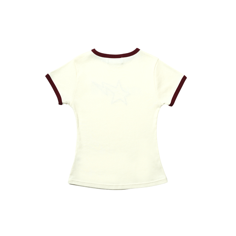 마크니 슈팅 스타 슬림 핏 티셔츠 아이보리(MACNI Shooting Star Slim Fit T-Shirt Ivory) - 4