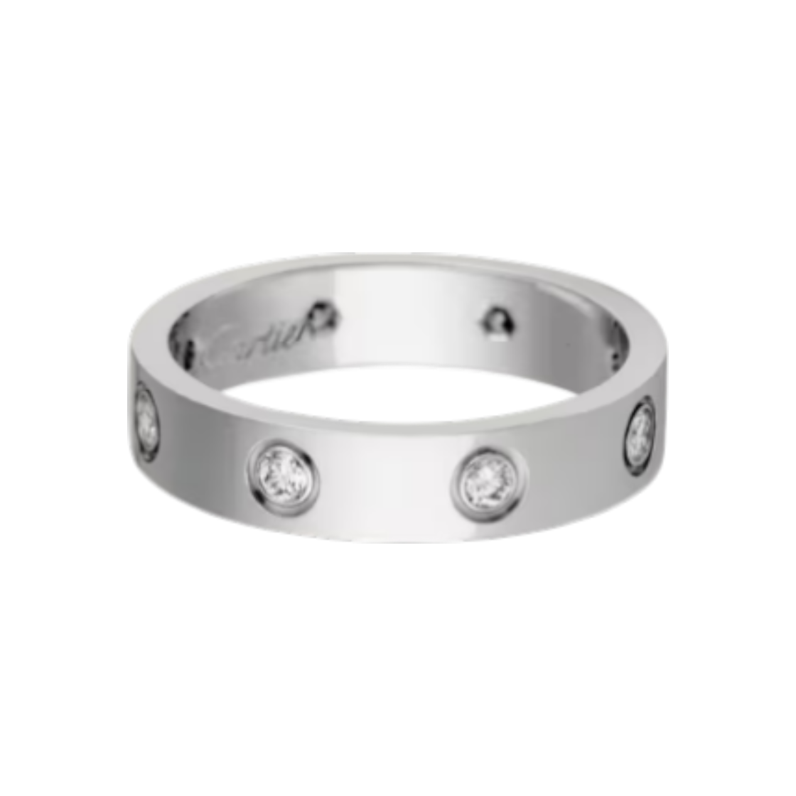 ITO7LR5UK92N Cartier B4050600 18K White Gold Diamond 8P Love Wedding Band Ring (Size 55)