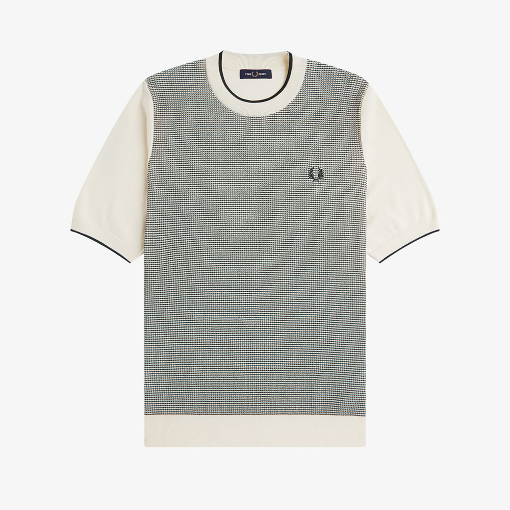 프레드페리 토닉 와플 니트 티셔츠 에크루(Fred Perry Tonic Waffle Knitted T-Shirt Ecru) - 5
