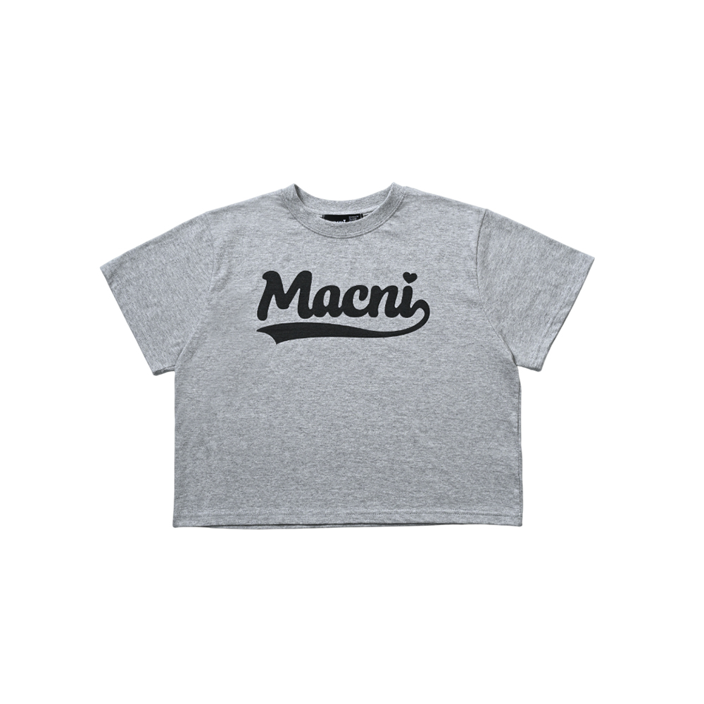 마크니 레트로 로고 크롭 티셔츠 멜란지(MACNI Retro Logo Crop T-Shirt Melange) - 2