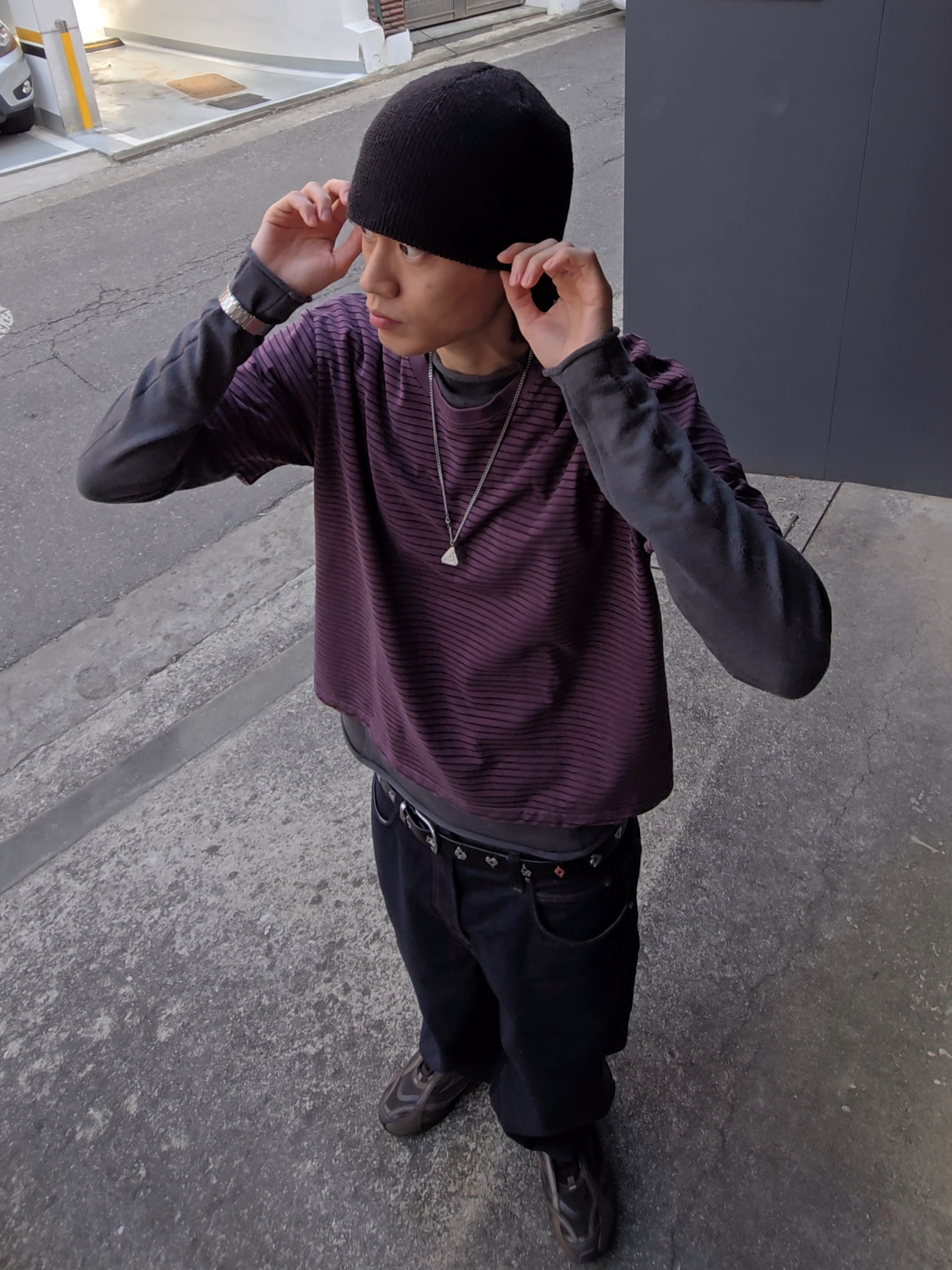 Palace Tri-Ferg 3D Keyring Silver - 23SS, Fila Flaire Brown 착용 스타일 - 1