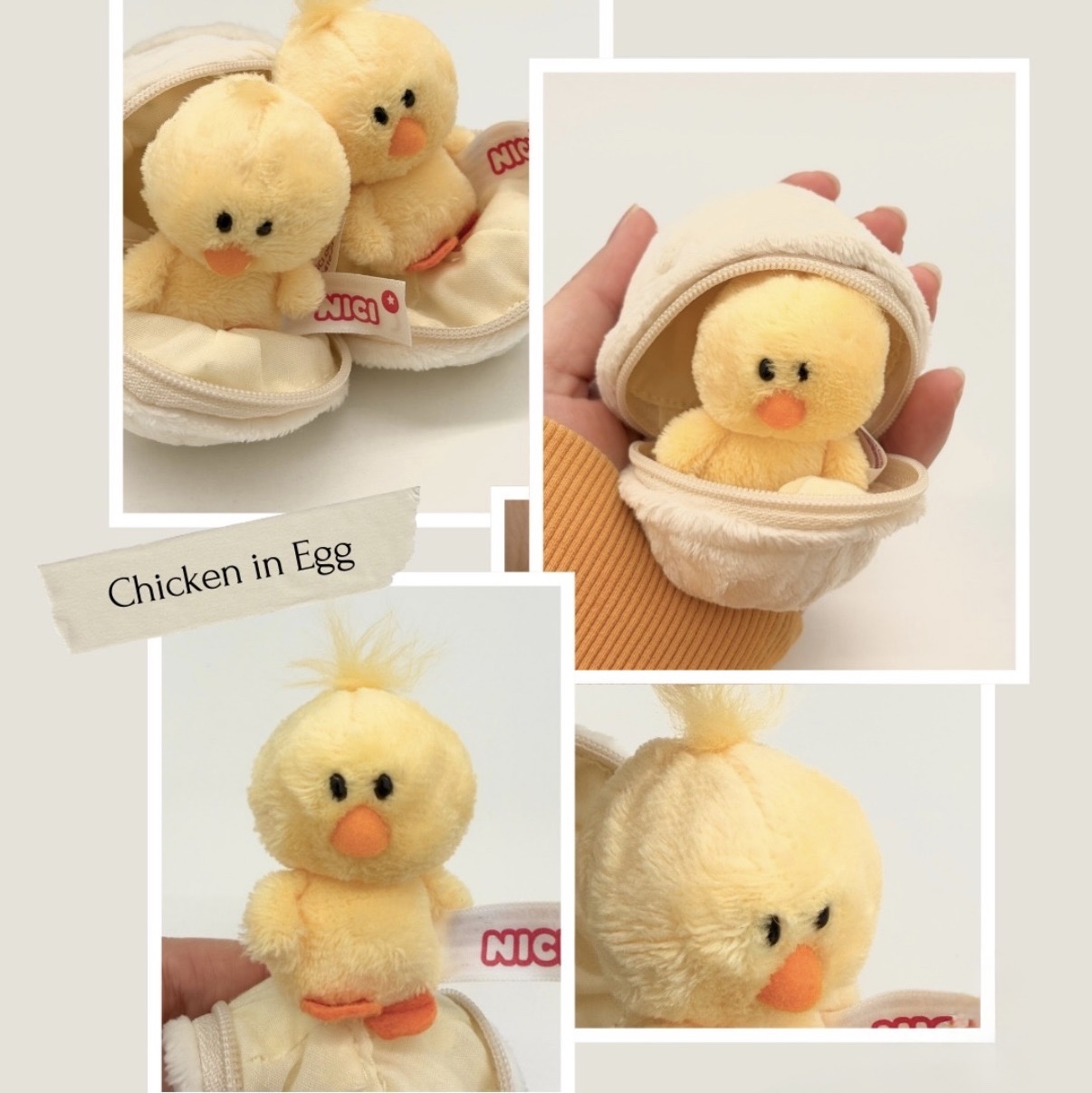 [KREAM 단독] NICI 7cm chicken in egg w. keyring 착용 스타일